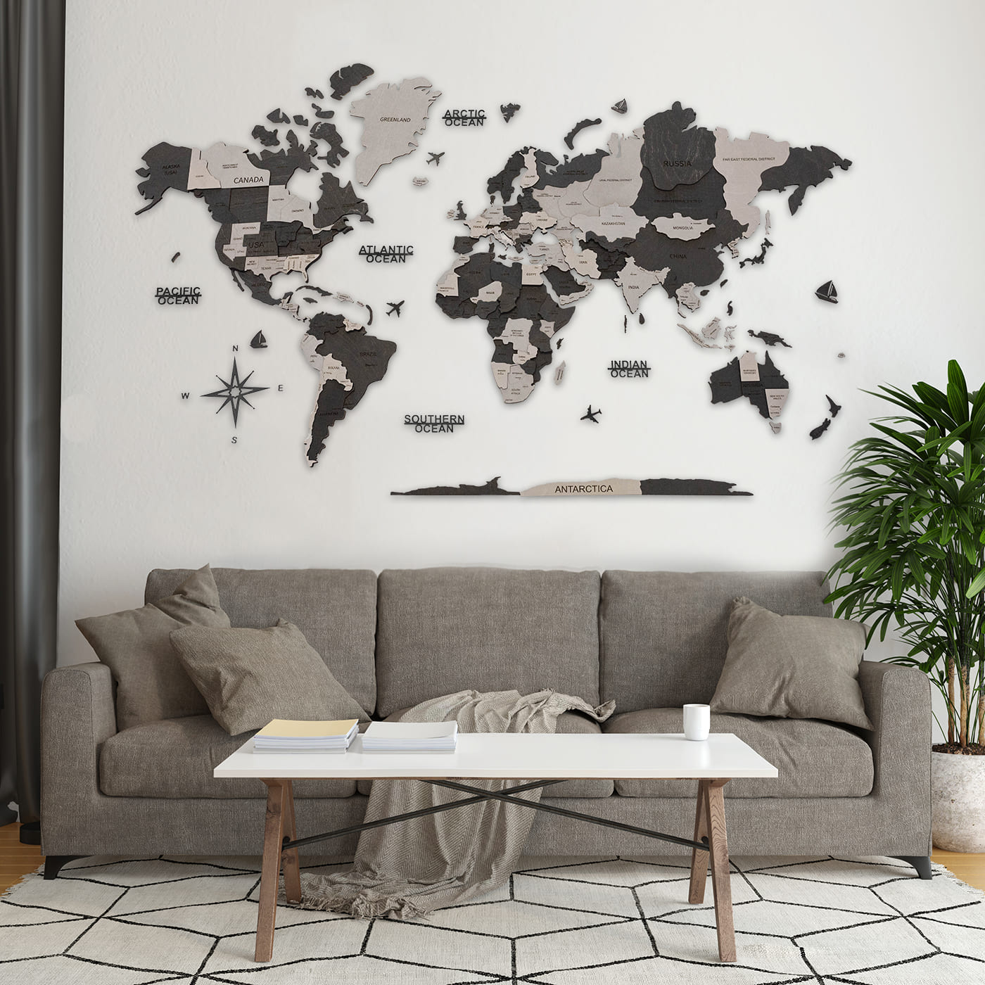 3D Wooden World Map Colorful – Woodentravel
